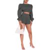 imageSOLY HUX Womens Elastic High Waisted Sweat Shorts Casual Comfy Lounge Summer Shorts TrendySolid Grey