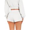 imageSOLY HUX Womens Elastic High Waisted Sweat Shorts Casual Comfy Lounge Summer Shorts TrendySolid White