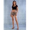 imageSOLY HUX Womens Y2k Lace Trim Leopard Shorts Drop Waist Skinny Mini Shorts Party ClubwearBrown Leopard
