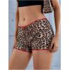 imageSOLY HUX Womens Y2k Lace Trim Leopard Shorts Drop Waist Skinny Mini Shorts Party ClubwearBrown Leopard