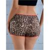 imageSOLY HUX Womens Y2k Lace Trim Leopard Shorts Drop Waist Skinny Mini Shorts Party ClubwearBrown Leopard