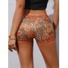 imageSOLY HUX Womens Y2k Lace Trim Leopard Shorts Drop Waist Skinny Mini Shorts Party ClubwearBrown Leopard Rose
