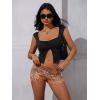 imageSOLY HUX Womens Y2k Lace Trim Leopard Shorts Drop Waist Skinny Mini Shorts Party ClubwearBrown Leopard Rose