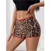 imageSOLY HUX Womens Y2k Lace Trim Leopard Shorts Drop Waist Skinny Mini Shorts Party ClubwearBrown Multi