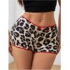 imageSOLY HUX Womens Y2k Lace Trim Leopard Shorts Drop Waist Skinny Mini Shorts Party ClubwearKhaki Leopard
