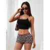 imageSOLY HUX Womens Y2k Lace Trim Leopard Shorts Drop Waist Skinny Mini Shorts Party ClubwearMulti Leopard