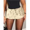 imageSOLY HUX Womens Y2k Sequin Elastic Low Rise Party Sparkly Booty ShortsSolid Apricot
