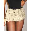 imageSOLY HUX Womens Y2k Sequin Elastic Low Rise Party Sparkly Booty ShortsSolid Apricot