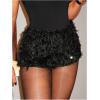 imageSOLY HUX Womens Y2k Sequin Elastic Low Rise Party Sparkly Booty ShortsSolid Black