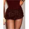 imageSOLY HUX Womens Y2k Sequin Elastic Low Rise Party Sparkly Booty ShortsSolid Burgundy
