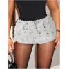imageSOLY HUX Womens Y2k Sequin Elastic Low Rise Party Sparkly Booty ShortsSolid Silver