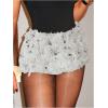 imageSOLY HUX Womens Y2k Sequin Elastic Low Rise Party Sparkly Booty ShortsSolid Silver