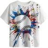 imageSOLY HUX Boys Baseball Print Graphic Tee Tops Short Sleeve Crew Neck Summer T ShirtsWhite Baseball