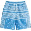 Blue and White Printed