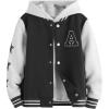 imageSOLY HUX Boys Varsity Jacket Letter Star Print Long Sleeve Color Block Baseball Bomber Jacket CoatBlack and White Print