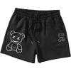imageSOLY HUX Mens Cartoon Print Drawstring High Waisted Sweat Shorts Casual Summer Track Shorts with PocketBlack
