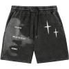 imageSOLY HUX Mens Denim Shorts Summer Graphic Straight Leg Baggy Jeans Shorts StreetwearBlack Graphic