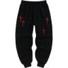 imageSOLY HUX Mens Drawstring Waist Joggers Pants Geo Print Athletic Sports Sweatpants with Pocket StreetwearBlack Star