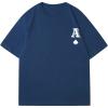 Dark Blue Letter Print