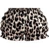 imageSOLY HUX Ruffle Shorts for Women Leopard Print Y2k Lolita Bloomers Elastic Low Rise ShortsMulticoloured