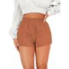 imageSOLY HUX Womens Elastic High Waisted Sweat Shorts Casual Comfy Lounge Summer Shorts TrendyPlain Brown