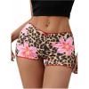 imageSOLY HUX Womens Y2k Lace Trim Leopard Shorts Drop Waist Skinny Mini Shorts Party ClubwearBrown Leopard Floral