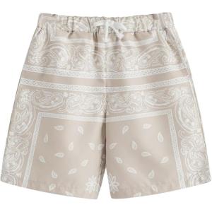 imageSOLY HUX Boys Summer Boho Paisley Print Drawstring High Waisted ShortsApricot Paisley