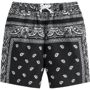imageSOLY HUX Boys Summer Boho Paisley Print Drawstring High Waisted ShortsBlack and White