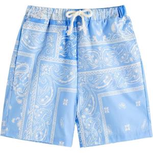 imageSOLY HUX Boys Summer Boho Paisley Print Drawstring High Waisted ShortsBlue Paisley Print