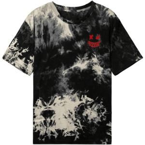 imageSOLY HUX Boys Tie Dye Graphic Print T Shirts Short Sleeve Drop Shoulder Summer Tee TopsBeige Black Graphic
