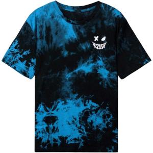 imageSOLY HUX Boys Tie Dye Graphic Print T Shirts Short Sleeve Drop Shoulder Summer Tee TopsBlue Black Graphic