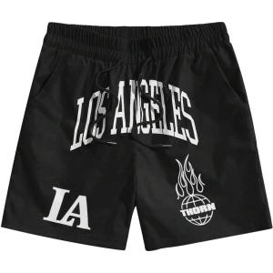 imageSOLY HUX Mens Drawstring Waist Athletic Shorts Workout Basketball Shorts Summer Printed Track ShortsBlack Graphic