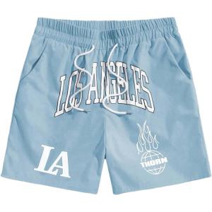 imageSOLY HUX Mens Drawstring Waist Athletic Shorts Workout Basketball Shorts Summer Printed Track ShortsLight Blue Graphic