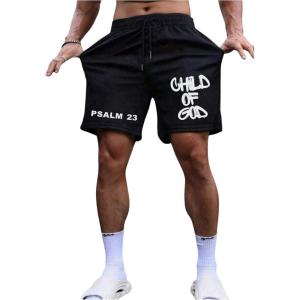 imageSOLY HUX Mens Graphic Shorts High Waist Elastic Casual Workout Athletic Gym Summer y2k ShortsBlack Graphic