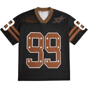 imageSOLY HUX Mens Jersey Y2k Baggy Shirts Graphic Tees Oversized V Neck Tshirts Summer TopsBlack Brown