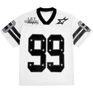 imageSOLY HUX Mens Jersey Y2k Baggy Shirts Graphic Tees Oversized V Neck Tshirts Summer TopsBlack and White