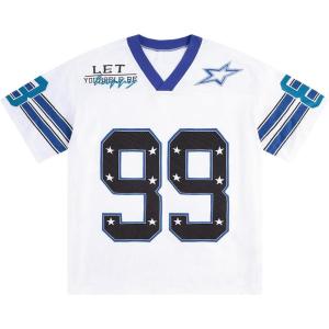 imageSOLY HUX Mens Jersey Y2k Baggy Shirts Graphic Tees Oversized V Neck Tshirts Summer TopsBlue and White