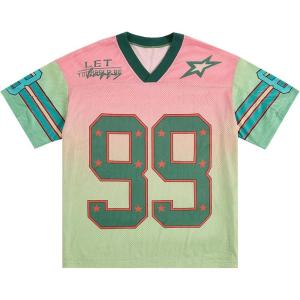 imageSOLY HUX Mens Jersey Y2k Baggy Shirts Graphic Tees Oversized V Neck Tshirts Summer TopsColorful Green
