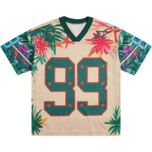 imageSOLY HUX Mens Jersey Y2k Baggy Shirts Graphic Tees Oversized V Neck Tshirts Summer TopsColorful Midsummer