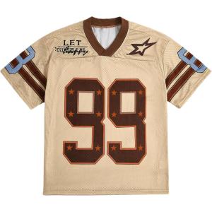 imageSOLY HUX Mens Jersey Y2k Baggy Shirts Graphic Tees Oversized V Neck Tshirts Summer TopsVintage Brown