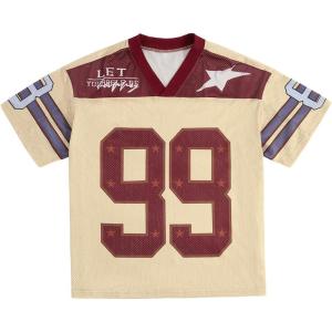 imageSOLY HUX Mens Jersey Y2k Baggy Shirts Graphic Tees Oversized V Neck Tshirts Summer TopsVintage Burgundy