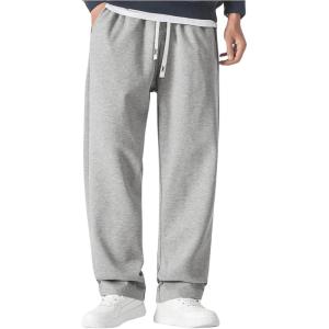 imageSOLY HUX Mens Sweatpants with Pockets Joggers Casual Straight Leg Sweat Pants Drawstring Waist Trousers StreetwearLight Grey