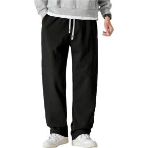 imageSOLY HUX Mens Sweatpants with Pockets Joggers Casual Straight Leg Sweat Pants Drawstring Waist Trousers StreetwearSolid Black