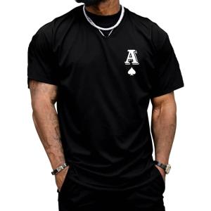imageSOLY HUX Mens T Shirts Letter Graphic Tees Crew Neck Short Sleeve Summer TopsBlack Letter