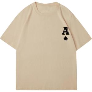 imageSOLY HUX Mens T Shirts Letter Graphic Tees Crew Neck Short Sleeve Summer TopsBrown Letter Print