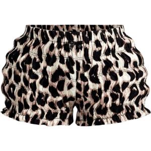 imageSOLY HUX Ruffle Shorts for Women Leopard Print Y2k Lolita Bloomers Elastic Low Rise ShortsMulticoloured