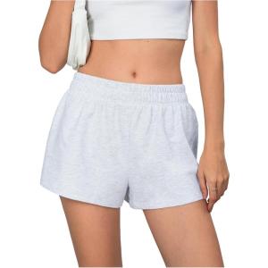 imageSOLY HUX Womens Elastic High Waisted Sweat Shorts Casual Comfy Lounge Summer Shorts TrendySolid Light Grey