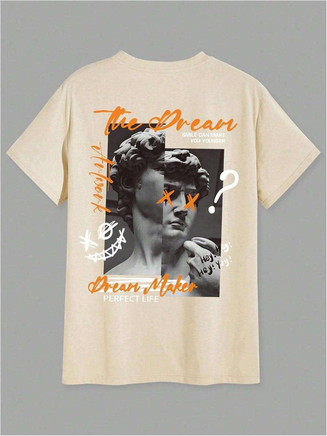 imageSOLY HUX 3Pack Oversized T Shirts for Men Y2K Graphic Tees Vintage Baggy Shirts 90s Streetwear TopsDark Blue Apricot Black