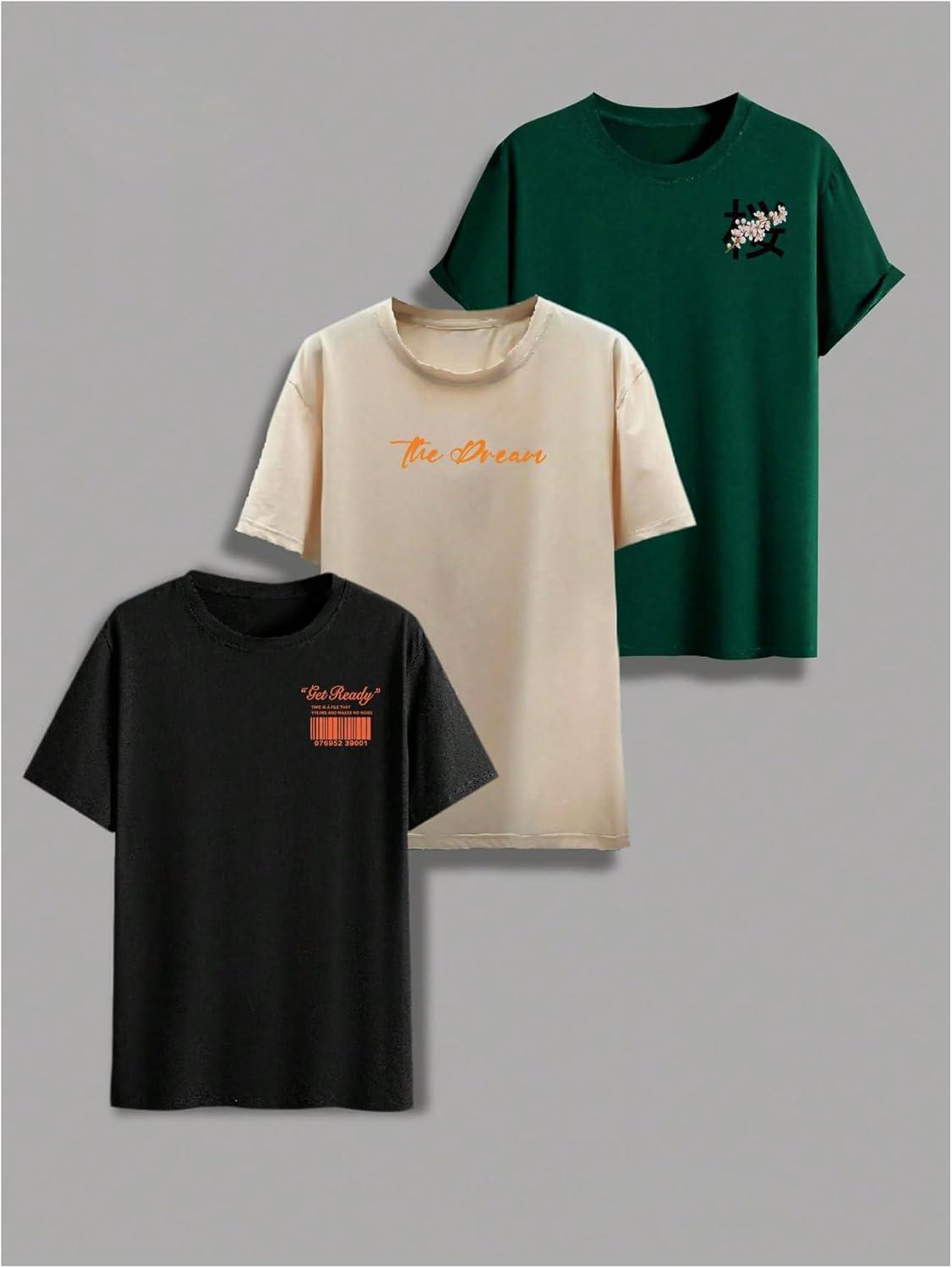 imageSOLY HUX 3Pack Oversized T Shirts for Men Y2K Graphic Tees Vintage Baggy Shirts 90s Streetwear TopsMulticoloured