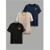 imageSOLY HUX 3Pack Oversized T Shirts for Men Y2K Graphic Tees Vintage Baggy Shirts 90s Streetwear TopsDark Blue Apricot Black